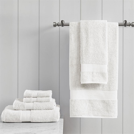 Madison Park White 100 Percent Cotton Towel Set, 6 Piece MP73-6182